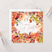 Happy Birthday Herbst Herbstgarten Blumen Karte (Vorderseite/Rückseite Beispiel)