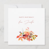 Happy Birthday Herbst Herbstgarten Blumen Karte (Rückseite)