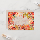 Happy Birthday Herbst Herbstgarten Blumensekt Karte (Vorderseite/Rückseite Beispiel)