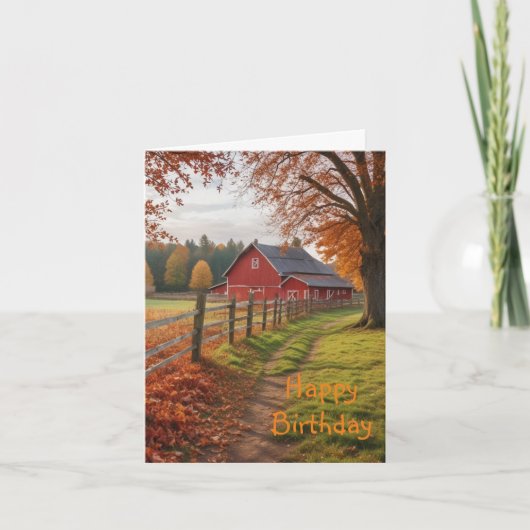 Happy Birthday Herbst Karte (Vorderseite)