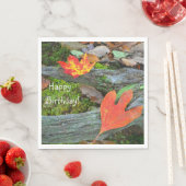 Happy Birthday Herbst Leaves Serviette (Beispiel)