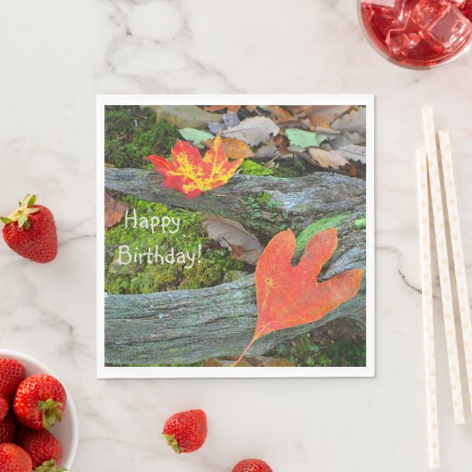 Happy Birthday Herbst Leaves Serviette (Beispiel)