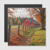Happy Birthday Herbst Magnetkarte (Vorne/Hinten)