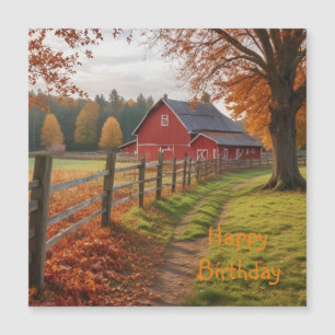 Happy Birthday Herbst Magnetkarte