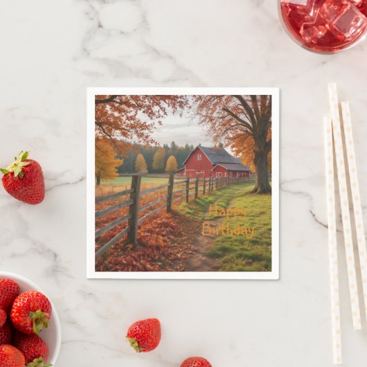 Happy Birthday Herbst Serviette (Beispiel)