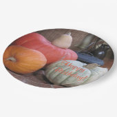 Happy Birthday Herbst Thema Pappteller (Schrägansicht)