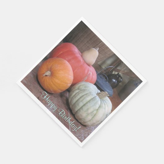 Happy Birthday Herbst Thema Serviette (Ecke)