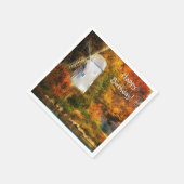 Happy Birthday Herbst Windmill Serviette (Ecke)