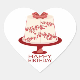 Happy Birthday Herz-Aufkleber