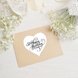 Happy Birthday Herz-Aufkleber