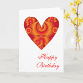 "Happy Birthday" Herzdesign Karte (Gelbe Blume)
