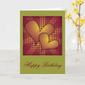 "Happy Birthday" Herzdesign Karte (Gelbe Blume)