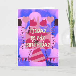 Happy Birthday Heute ist mein Geburtstag Blue Ball Karte