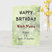 Happy Birthday Hexe Mama Design Card Karte (Gelbe Blume)