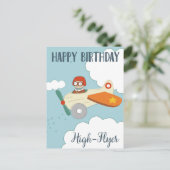Happy Birthday High Flyer Postkarte (Stehend Vorderseite)