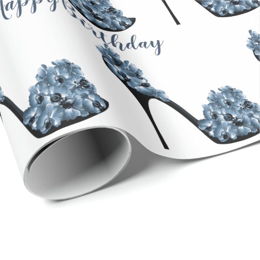 Happy Birthday High Heel Schuhe Geschenkpapier (Rolleneckpunkt)