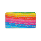 Happy Birthday Hintergrund Adressaufkleber (Vorne)