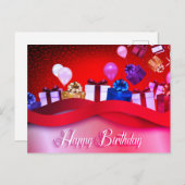 Happy Birthday Hintergrund Postkarte (Vorne/Hinten)