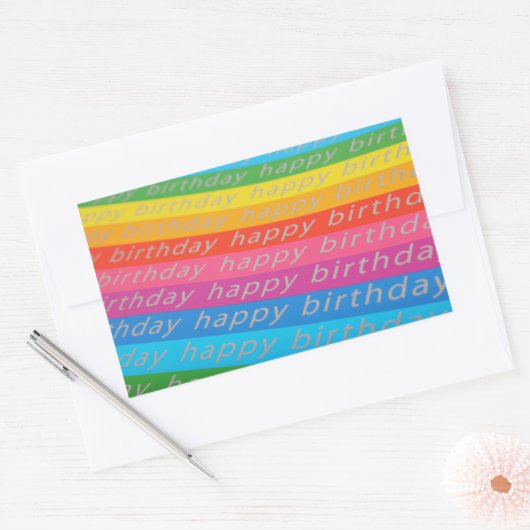 Happy Birthday Hintergrund Rechteckiger Aufkleber (Umschlag)
