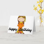 Happy Birthday Hippie Girl 1 Grußkarte Karte (Gelbe Blume)
