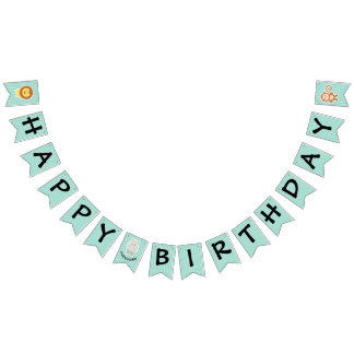 Happy Birthday Hippo Niedliches Party Tier Wimpelkette