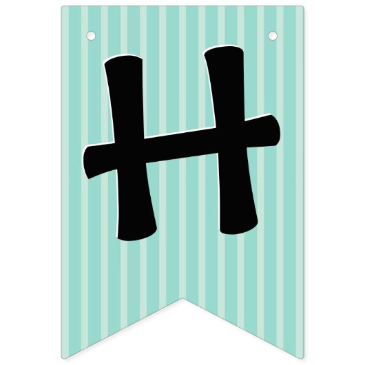 Happy Birthday Hippo Niedliches Party Tier Wimpelkette (Zweite Fahne)