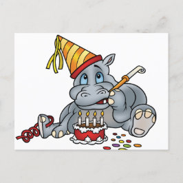 Happy Birthday Hippo Postkarte