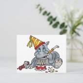 Happy Birthday Hippo Postkarte (Stehend Vorderseite)