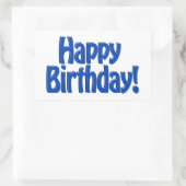 Happy Birthday HOBO Text - Blau Rechteckiger Aufkleber (Tasche)