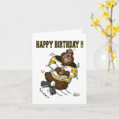 Happy Birthday Hockey Bear Card Karte (Gelbe Blume)