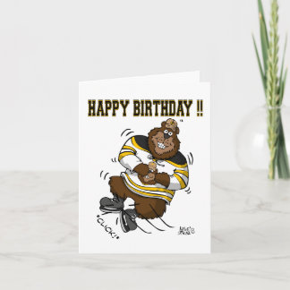 Happy Birthday Hockey Bear Card Karte