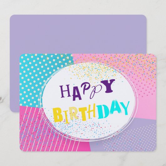 Happy Birthday Holiday Card Feiertagskarte (Vorne/Hinten)