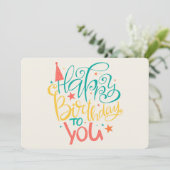  Happy Birthday Holiday Card Feiertagskarte (Stehend Vorderseite)