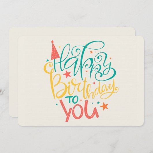  Happy Birthday Holiday Card Feiertagskarte (Vorne/Hinten)