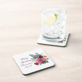 Happy Birthday Hollyhocks Getränkeuntersetzer (Rechte Seite)