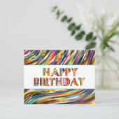 Happy Birthday Hologram Postkarte (Stehend Vorderseite)