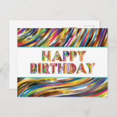 Happy Birthday Hologram Postkarte (Vorne/Hinten)