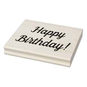 Happy Birthday Holzklotz Briefmarke Gummistempel