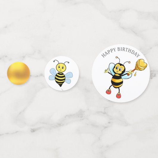 Happy Birthday Honey Bumblebee Konfetti (Vorderseiten)