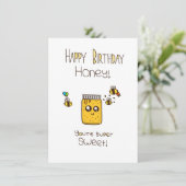 Happy Birthday Honey Einladung (Stehend Vorderseite)