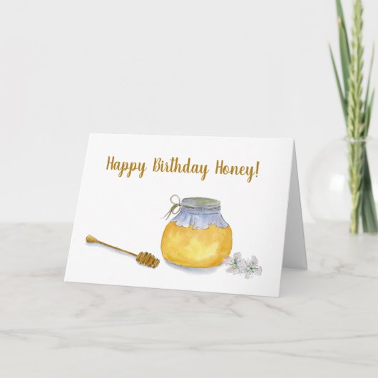 Happy Birthday Honey Pot Karte (Vorderseite)