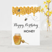 Happy Birthday Honey Watercolor Bee Karte (Gelbe Blume)