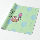 Happy Birthday Hoot Owl mit Balloons Geschenkpapier (Ungerollt)