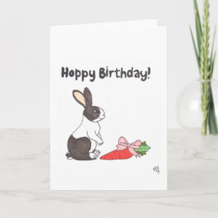 Happy Birthday Hoppy Geburtstag und Karottenkarte Dankeskarte