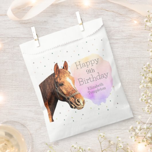 Happy Birthday Horse Back Reiten Hübsches Tier Kin Geschenktütchen (Ausgeschnitten)