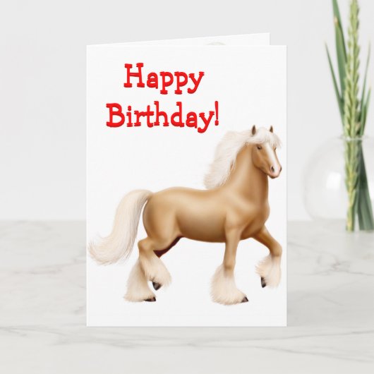 Happy Birthday Horse Customizable Card Karte (Vorderseite)