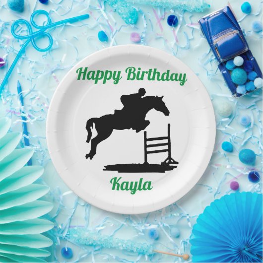 Happy Birthday Horse Hunter Jumper Reittier Pappteller (Party)