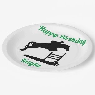 Happy Birthday Horse Hunter Jumper Reittier Pappteller