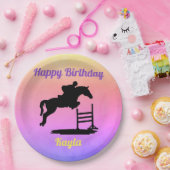 Happy Birthday Horse Hunter Jumper Reittier Pappteller (Party)