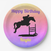 Happy Birthday Horse Hunter Jumper Reittier Pappteller (Vorderseite)